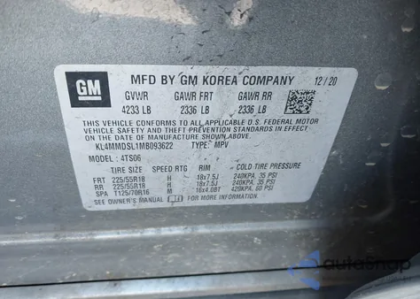 2021 Buick Encore Gx Fwd Select from USA, damaged, VIN KL4MMDSL1MB093622